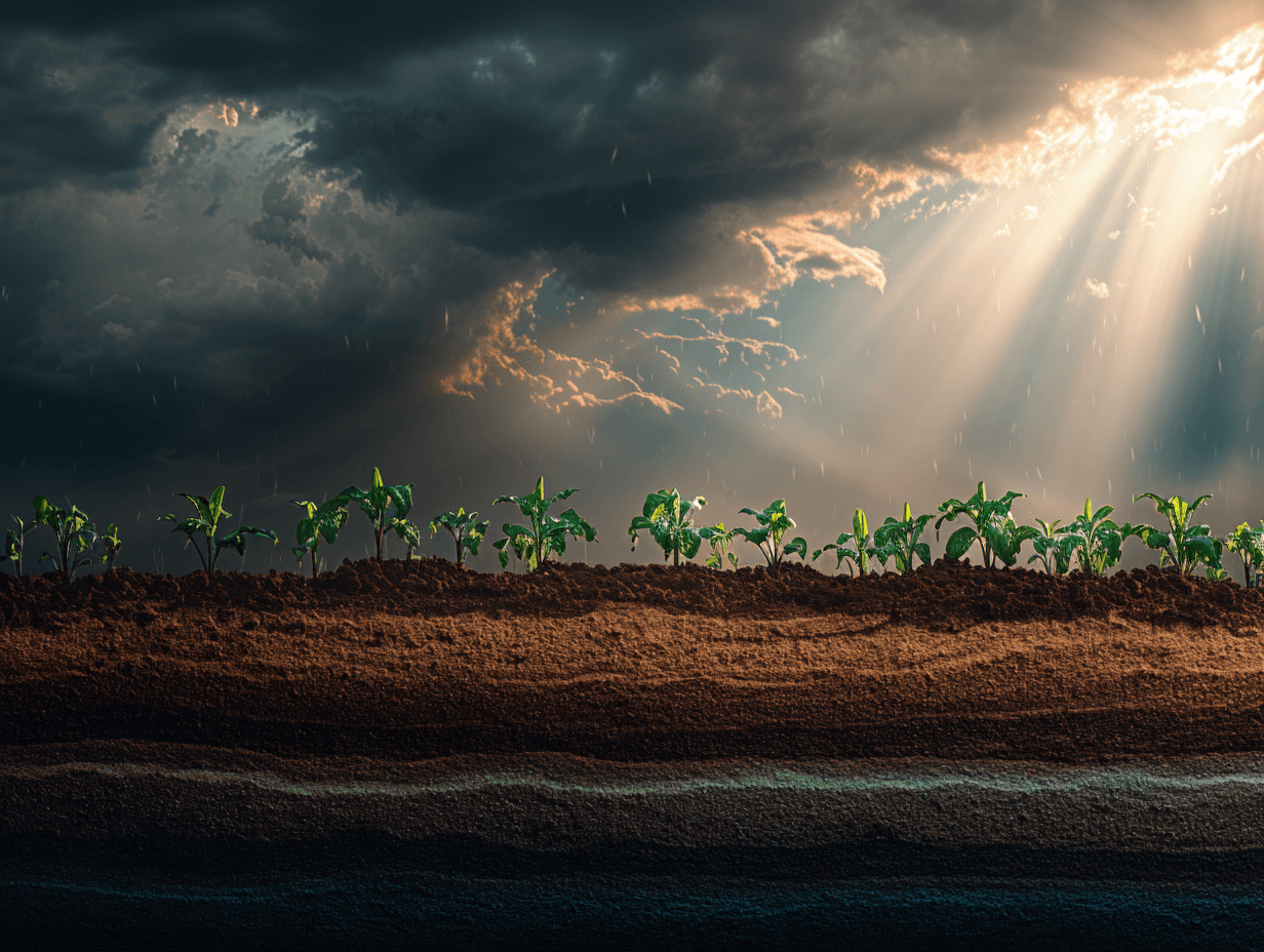 Crops growing in the field