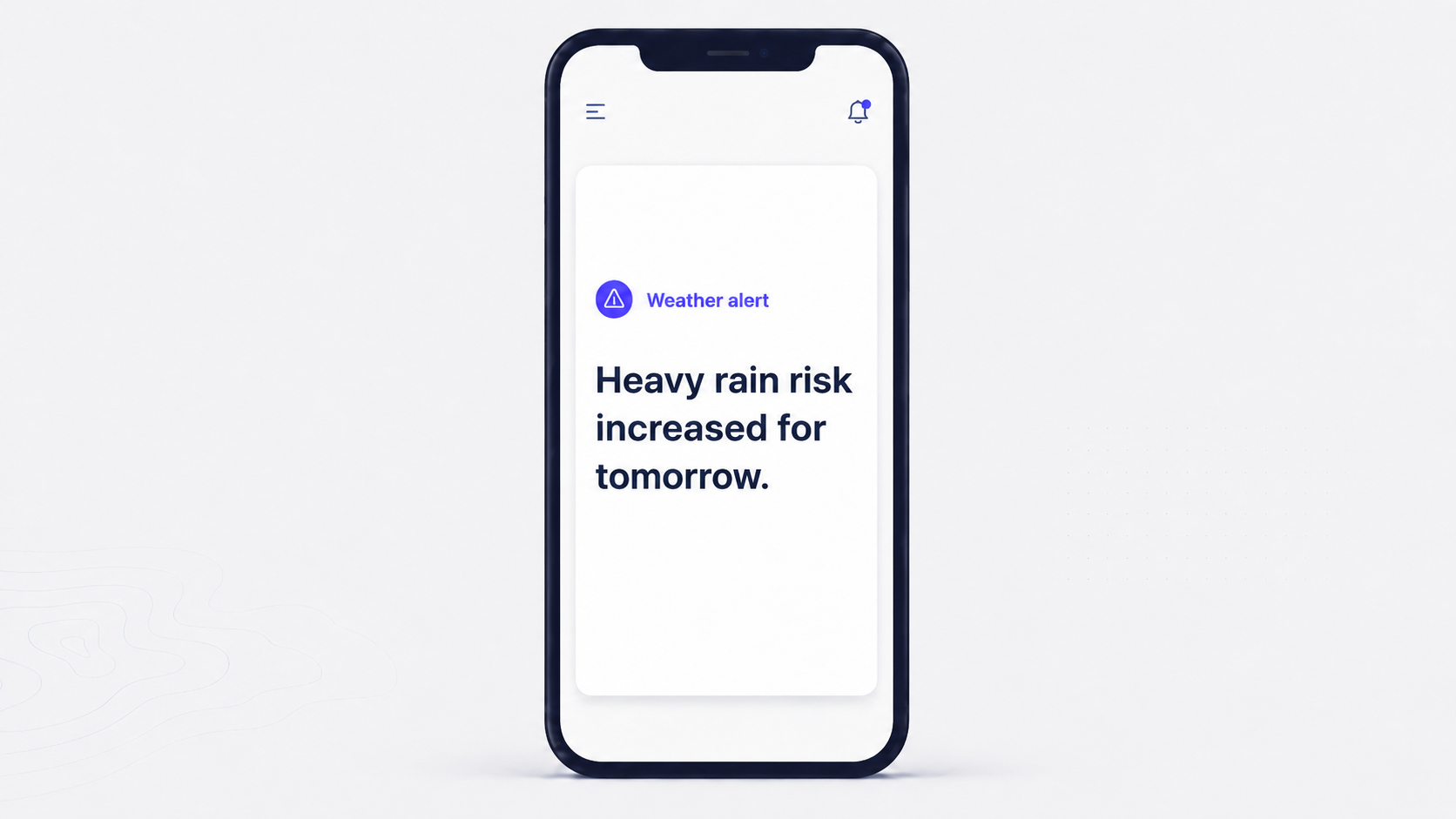 Probcast weather alerts shown beside farm machinery